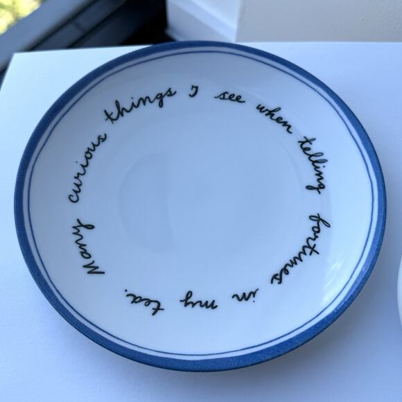 Molly Hatch Anthropologie Fortuitous Fortune Telling Tea Cup & Saucer Plate - Picture 8 of 9